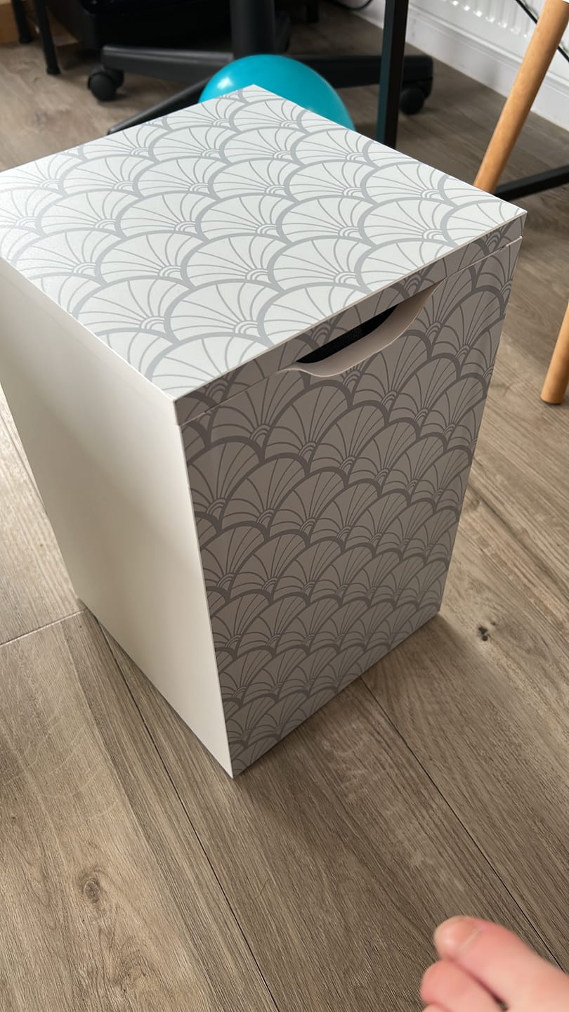 Customer photo review of Sonia - Teal Art Deco Scales Vinyl Covering