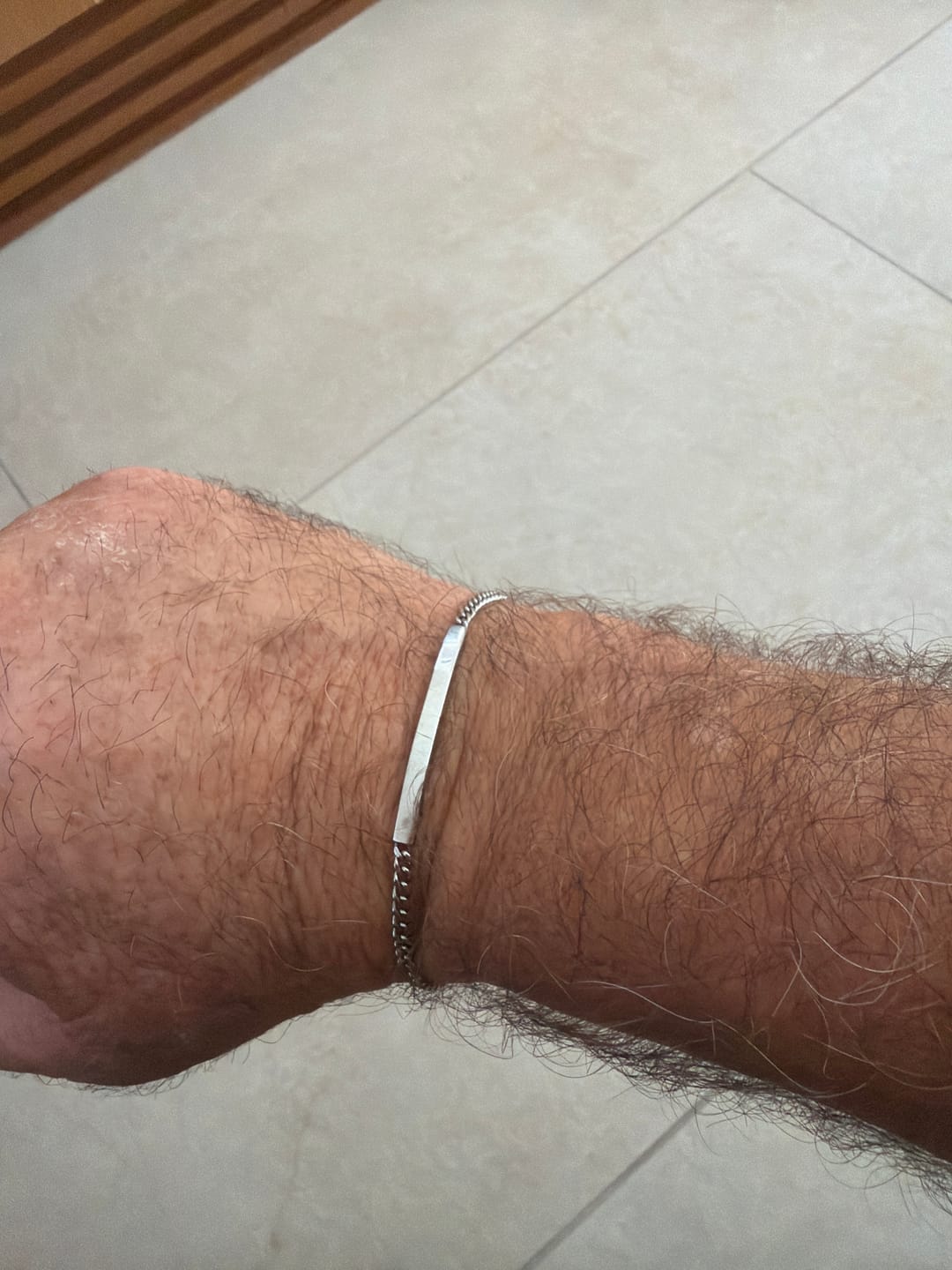Customer photo review of Cuban Plate Bracelet for men - 3mm
