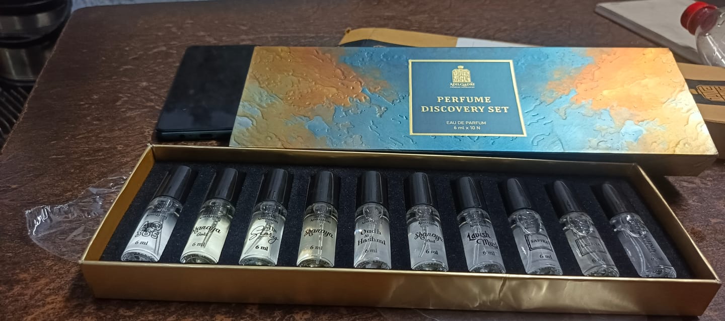 Customer photo review of Perfume Sample Discovery Set – 10 Mini Perfume Sprays (6ml Each)
