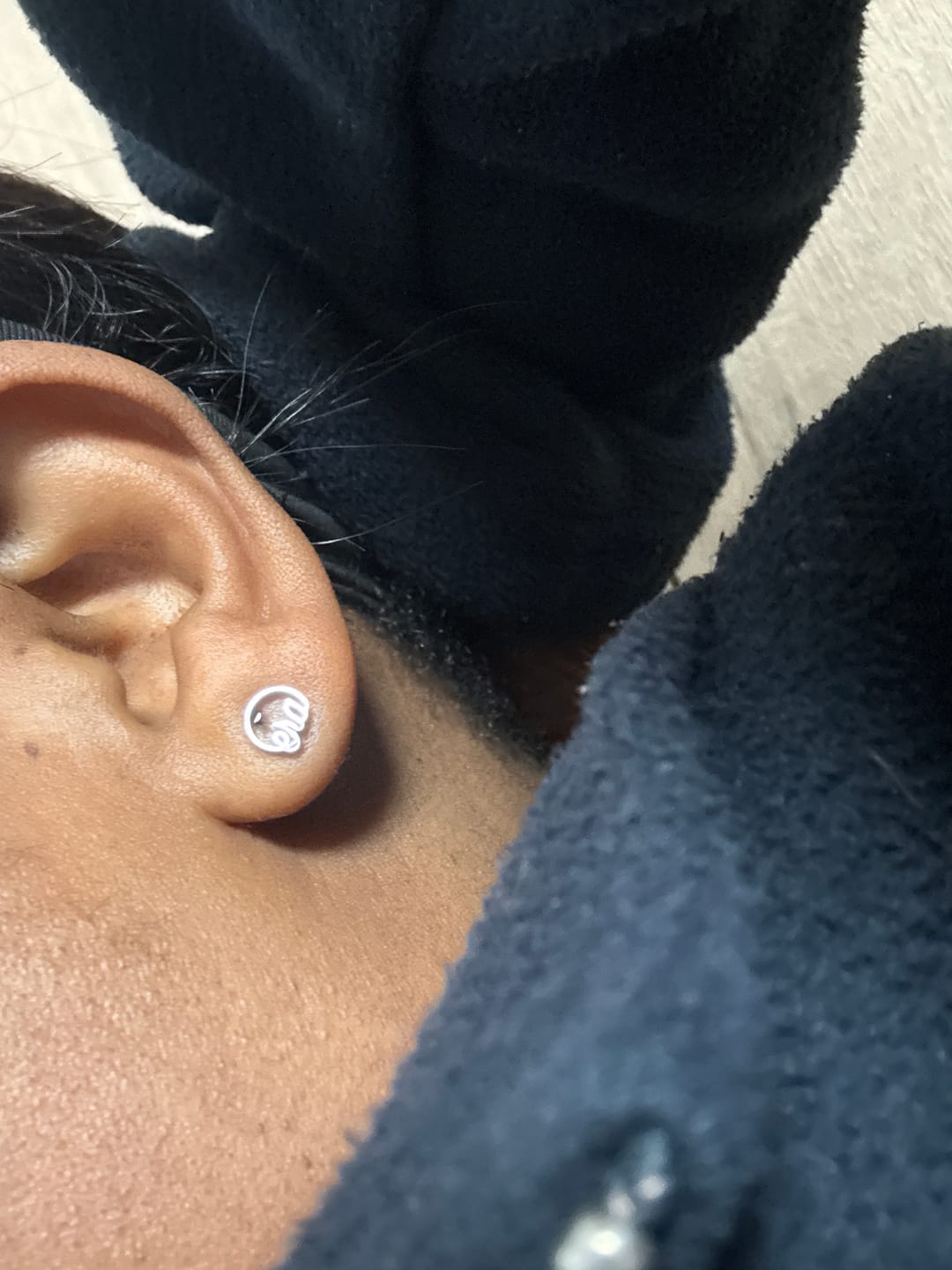 Customer photo review of Mini Era Logo Studs