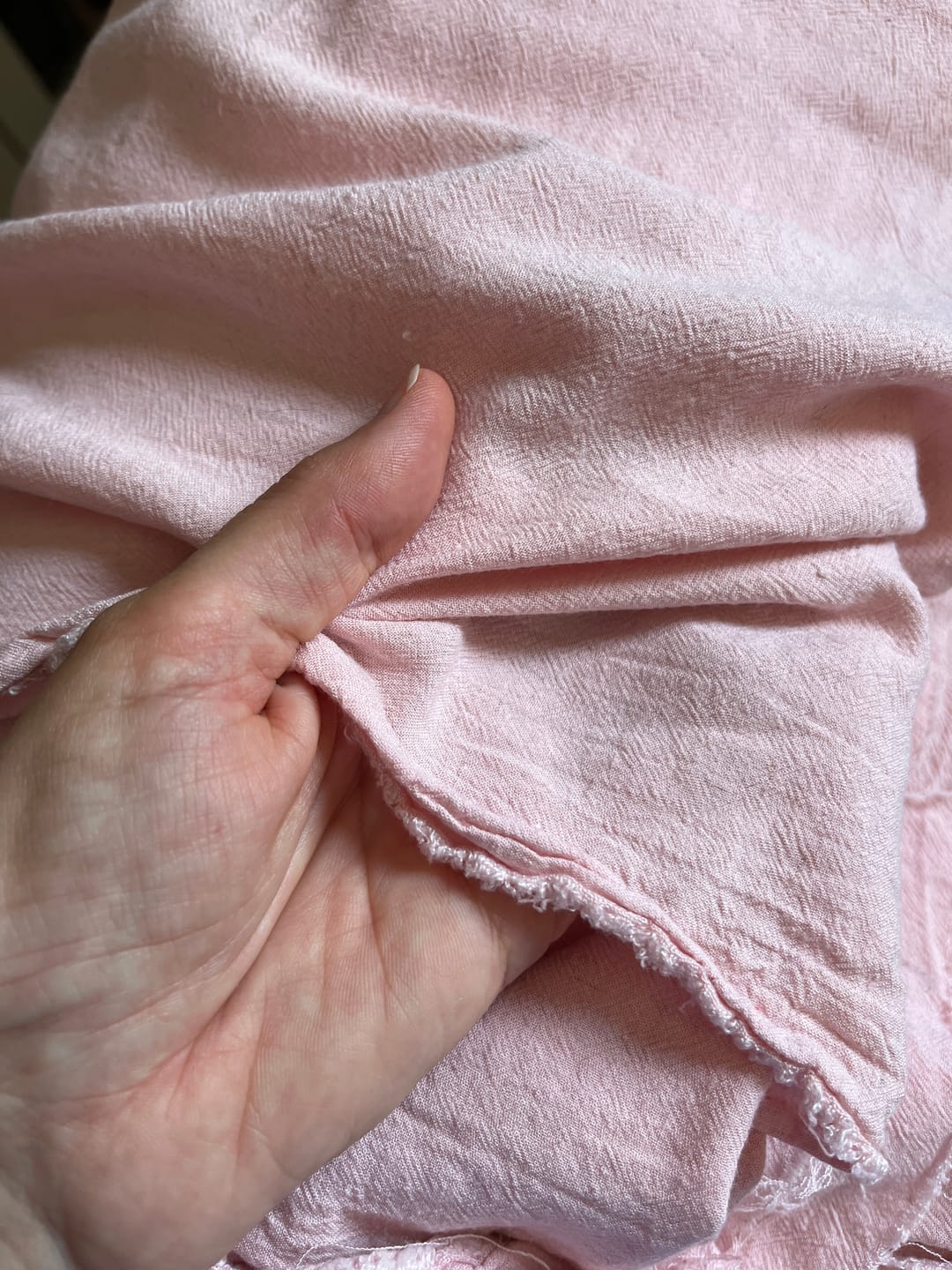 Customer photo review of Pink Soft Washed Linen