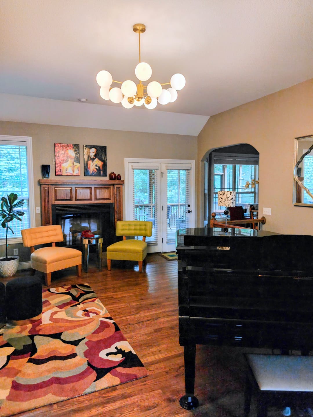 Customer photo review of Opal Glass Globe Sputnik Chandelier