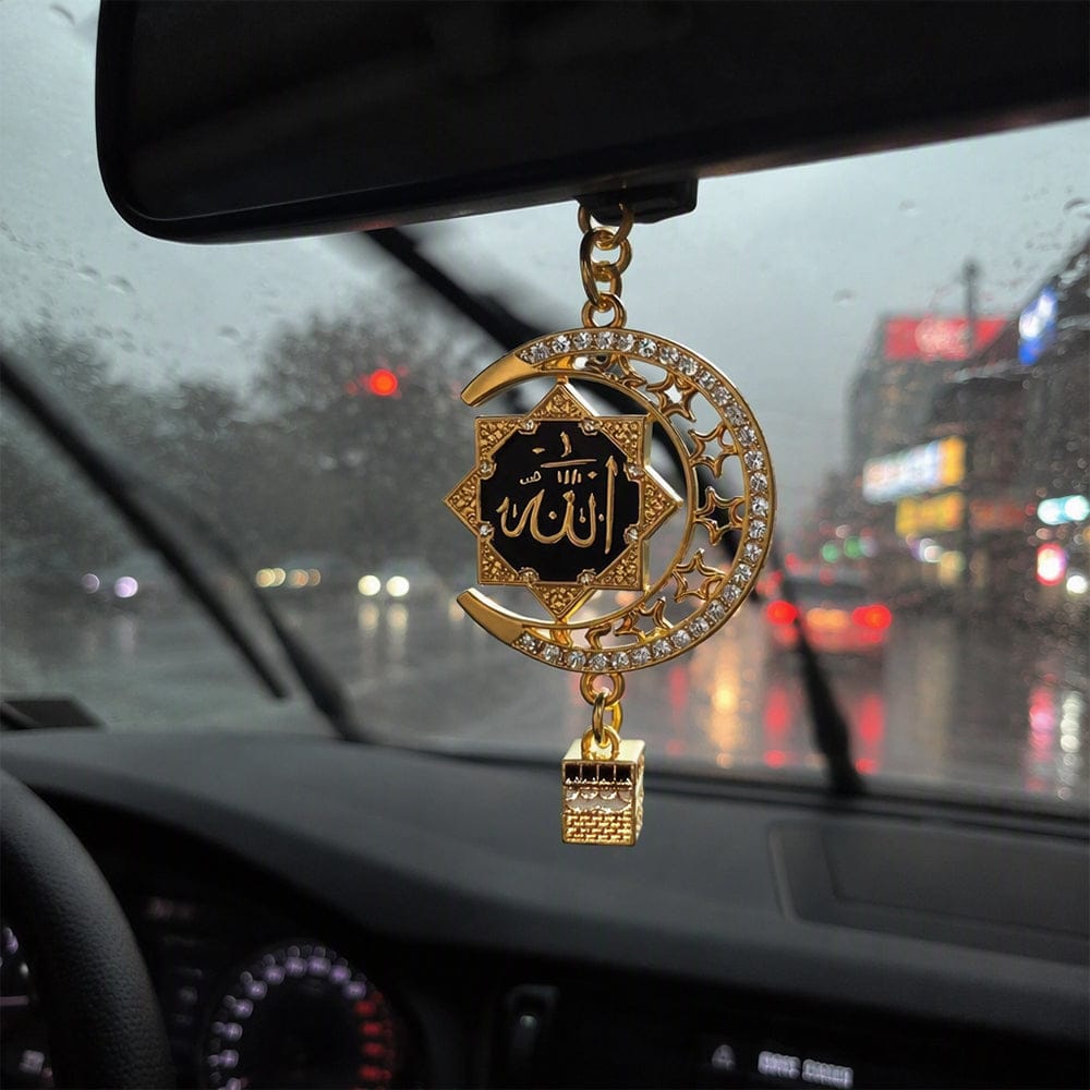 Customer photo review of HilalHaven Crescent Sanctuary Allah Crescent & Sta Car Pendant