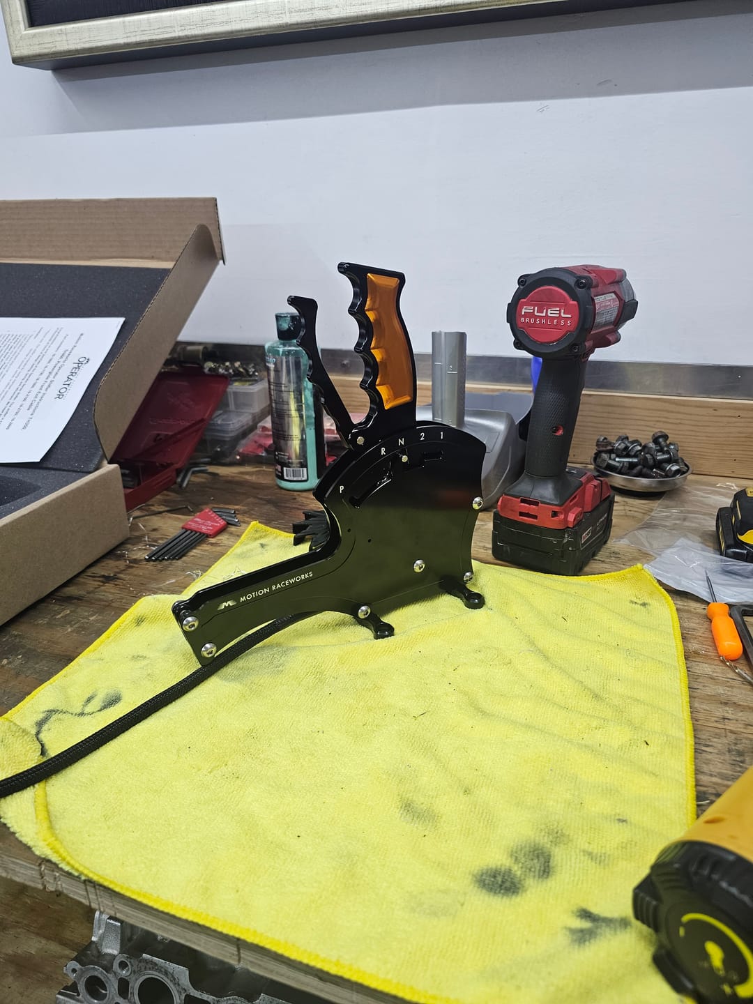 Customer photo review of Operator Billet Shifter Grip Set Orange Anodized
