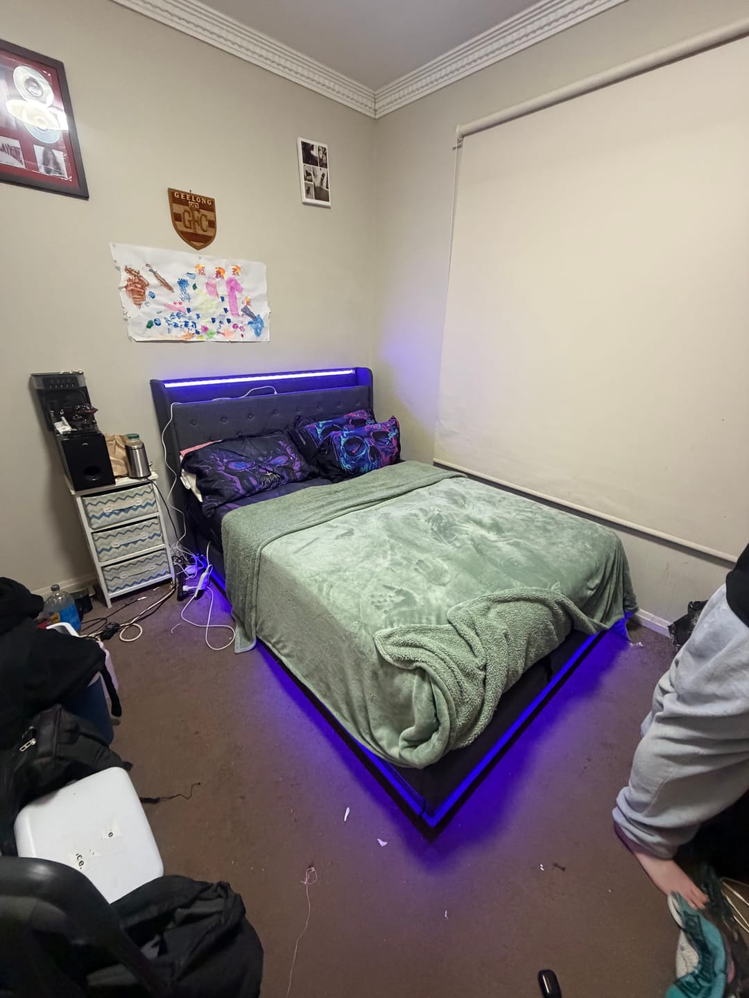Customer photo review of Double LED Bed Frame with Gas Lift & USB Ports