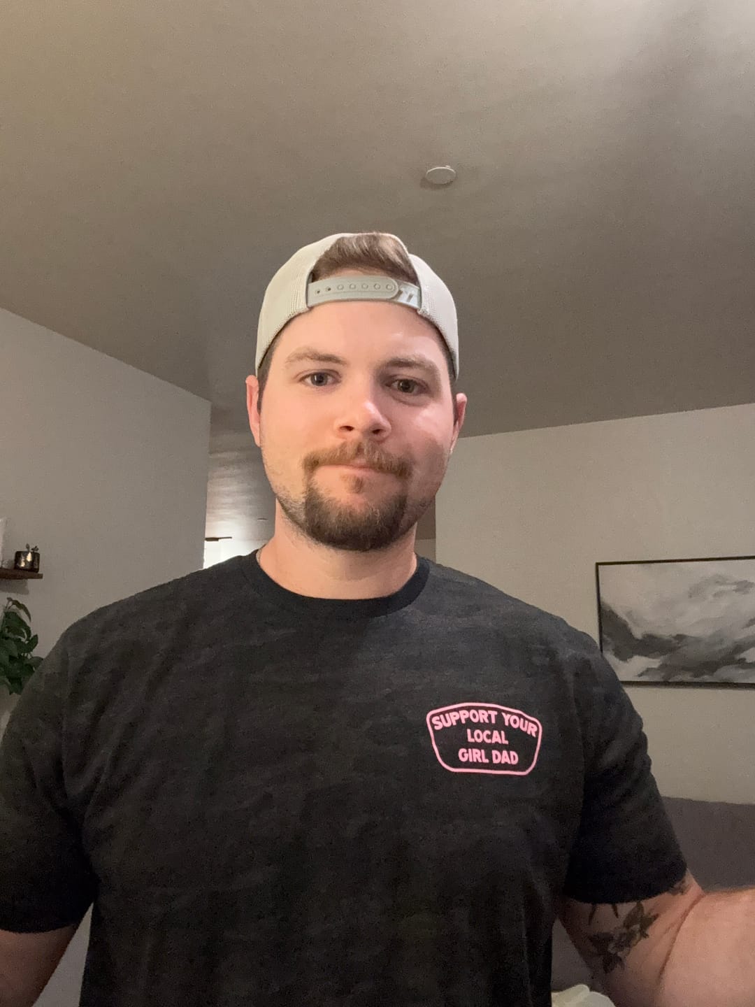 Customer photo review of Support Your Local Girl Dad Shirt (Storm Camo)