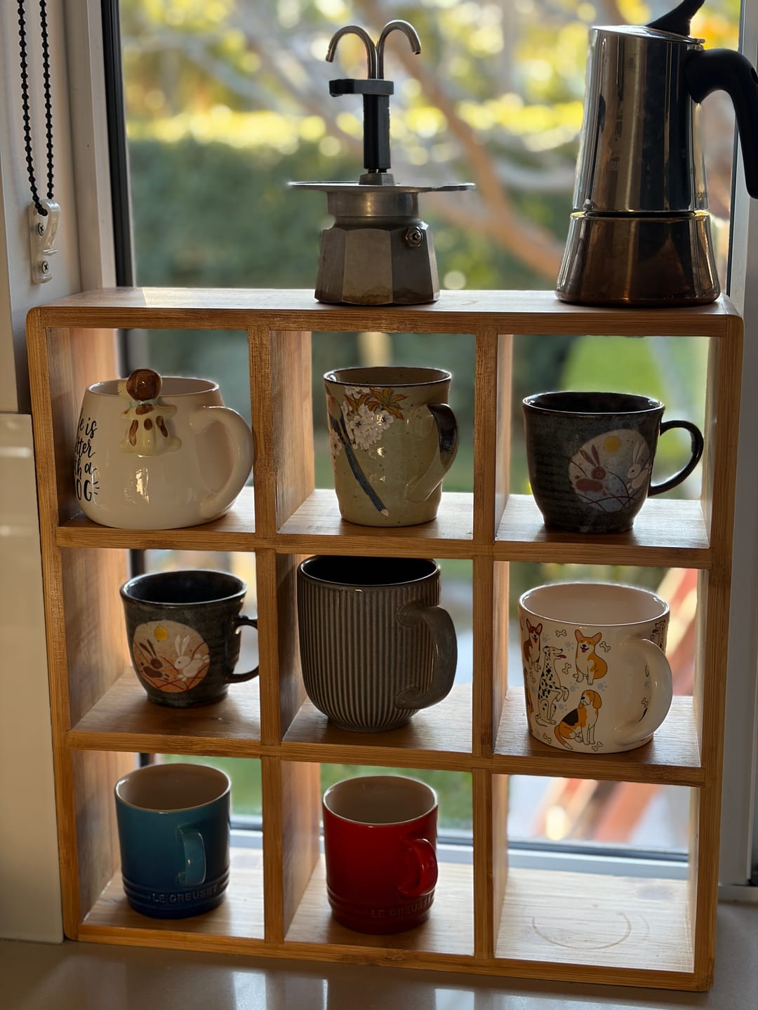 Customer photo review of Coffee Tea Mug Cup Display Shelf (9 Cube)