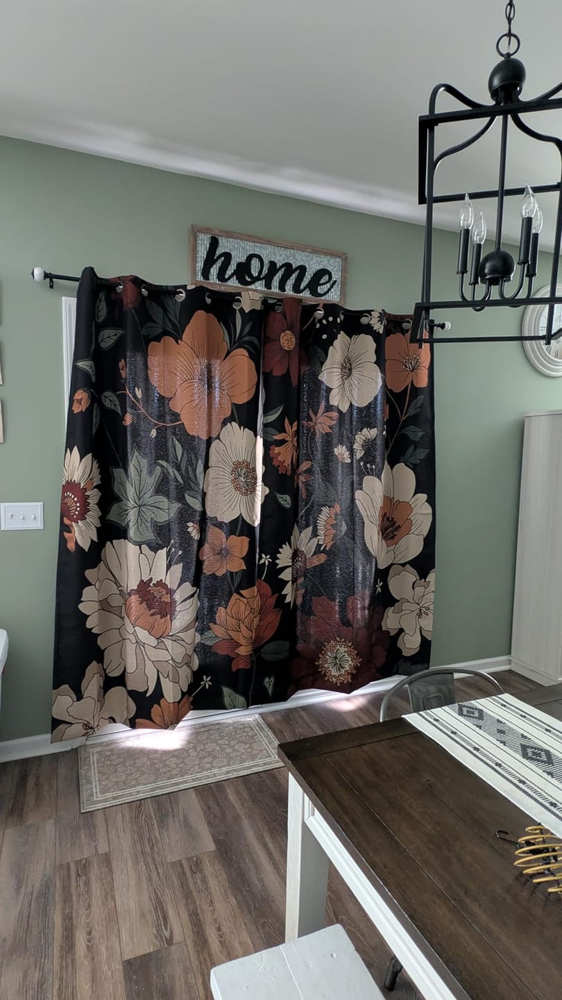 Customer photo review of Hannah Floral Blackout Curtains (2 Panels)