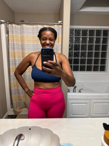 Customer photo review of ESSENCE "Y" Back Sports Bra