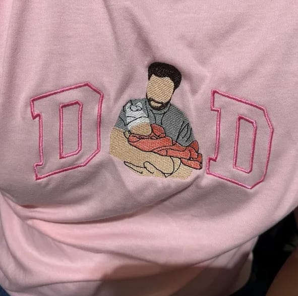 Customer photo review of Custom Photo Embroidered Sweatshirt for DAD
