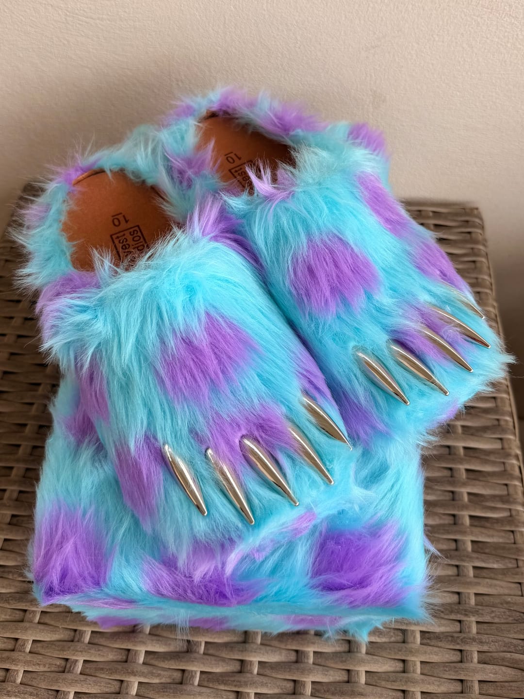 Customer photo review of Bravest Studios Monster Spot Bear Claw Mule Teal
