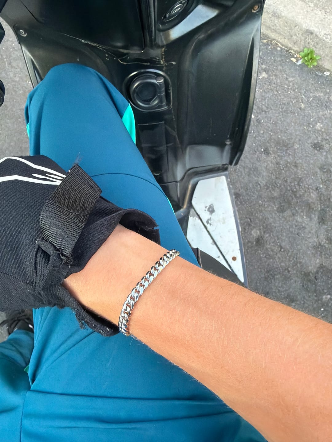 Customer photo review of 6mm Cuban Bracelet - White Gold