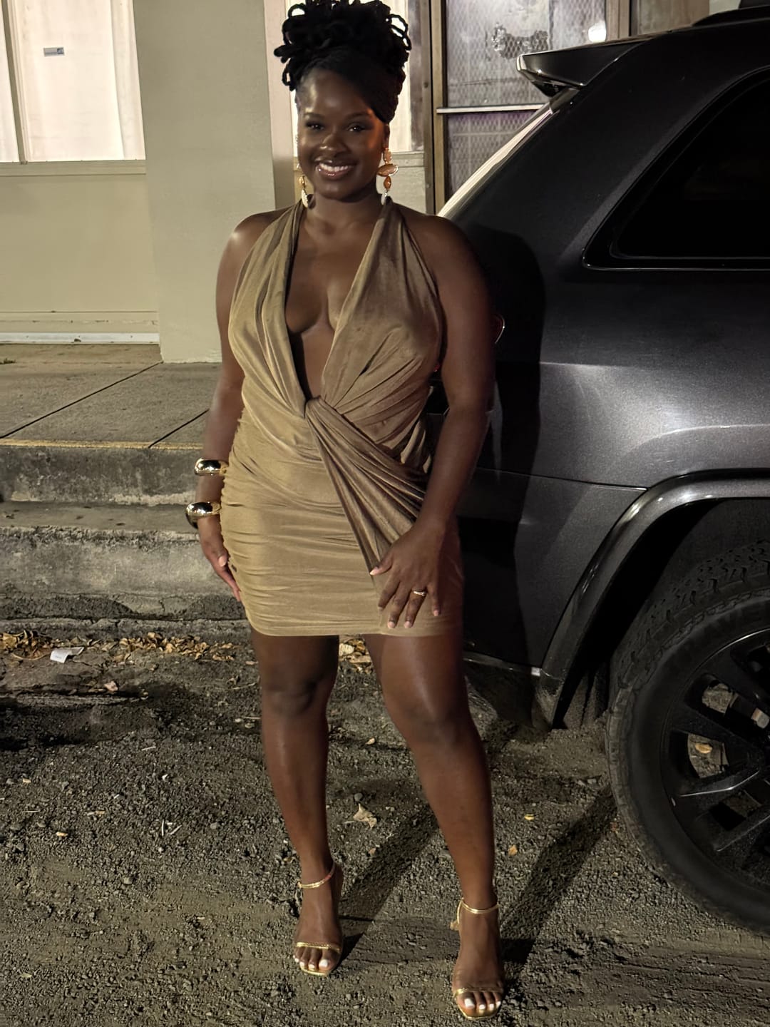 Customer photo review of Athens Draped Mini Dress