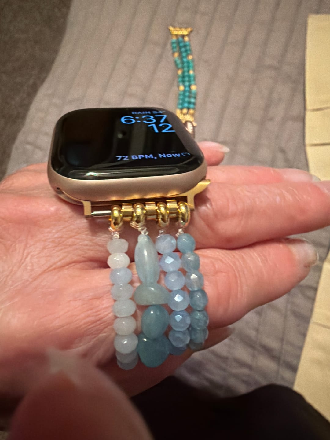 Customer photo review of Aquamarine Jade Serenity Apple Watch Strap