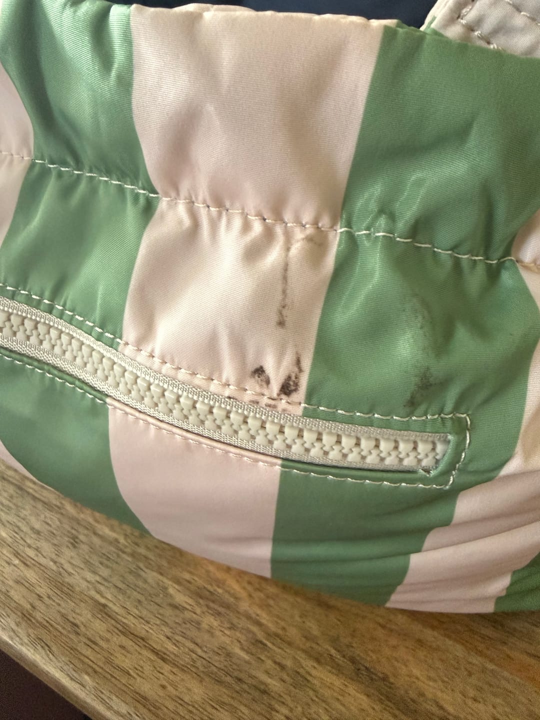 Customer photo review of Pram Caddy - Green Stripe