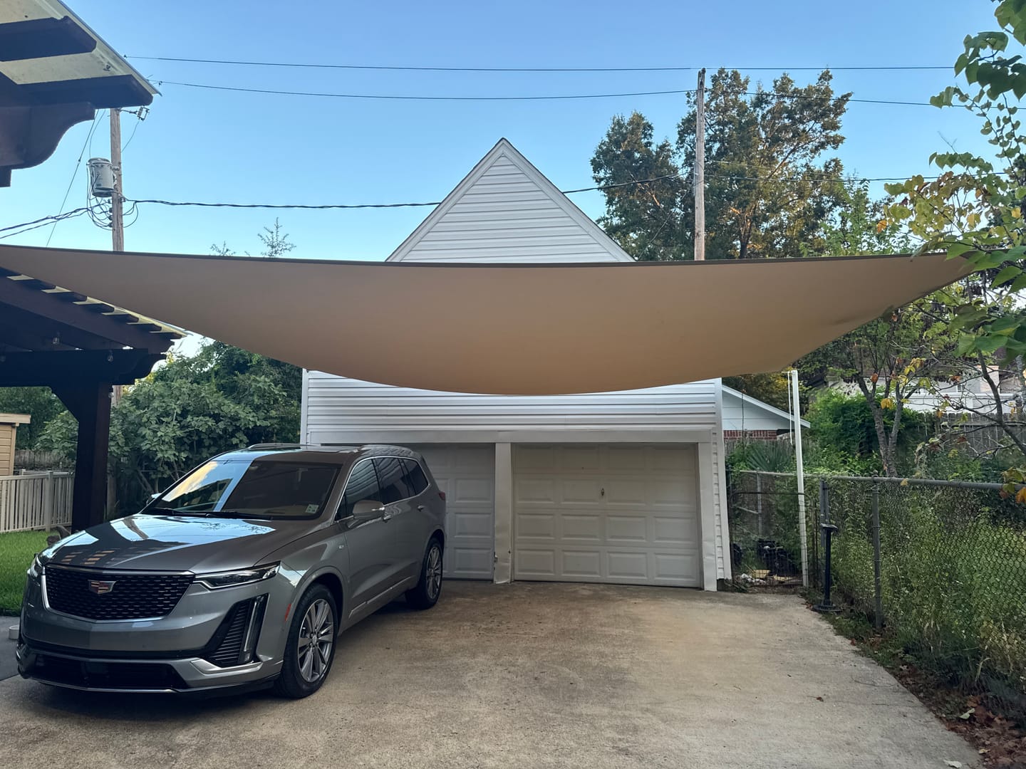 Customer photo review of Large Size Sun Shade Sail Heavy Duty Durable Fabric Cloth Waterproof Awning Canopy for Patio and Garden
