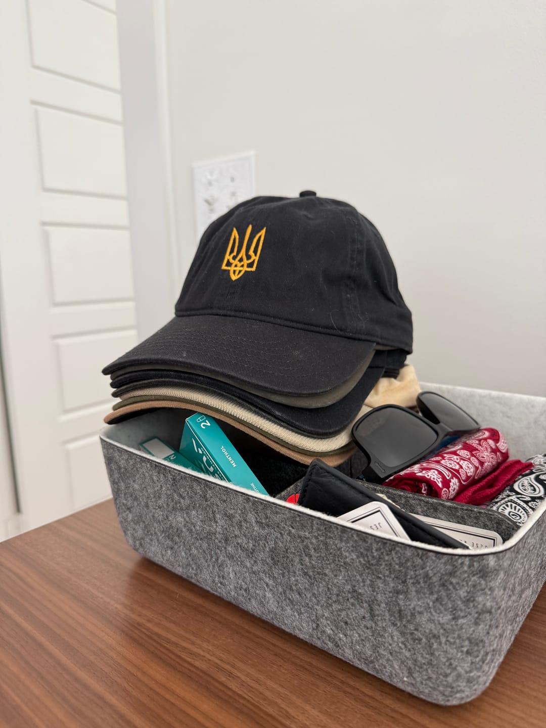 Customer photo review of Embroidered Yellow Trident Baseball Cap