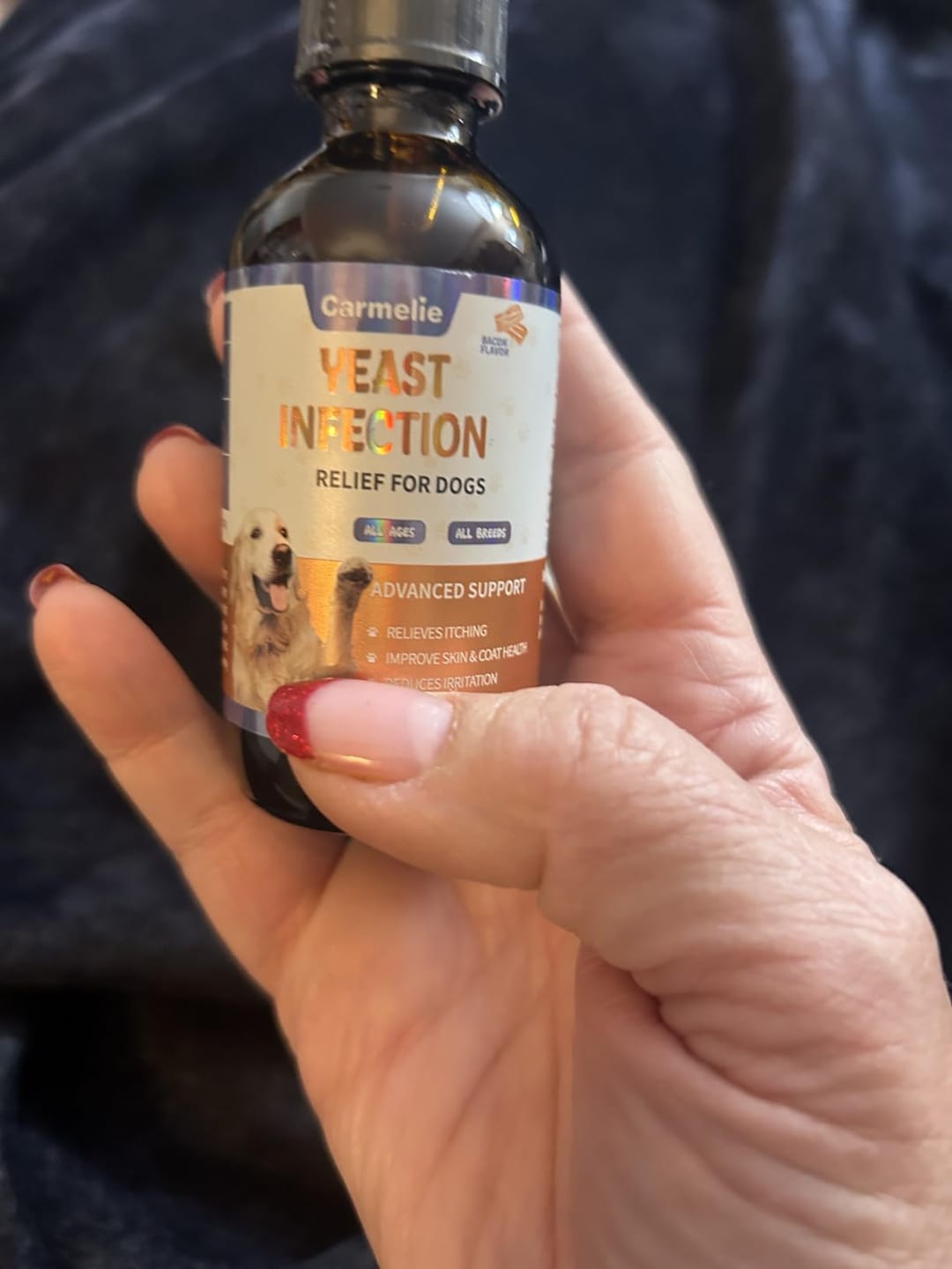 Customer photo review of Fórmula Veterinaria Natural para Eliminar Hongos en Perros