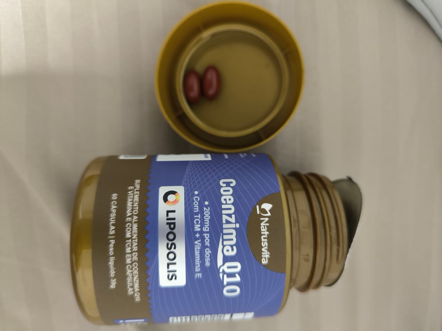 Customer photo review of Coenzima Q10 Lipossomal (200mg por porção) + TCM em cápsulas softgel