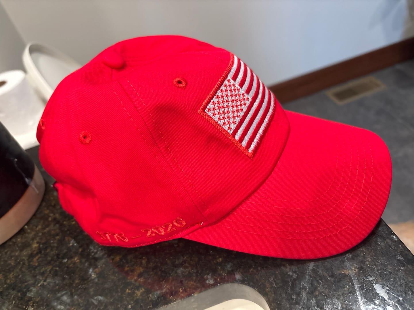 Customer photo review of America 250th Anniversary Hat – American Flag Baseball Cap 1776 - 2026 (Exclusive)