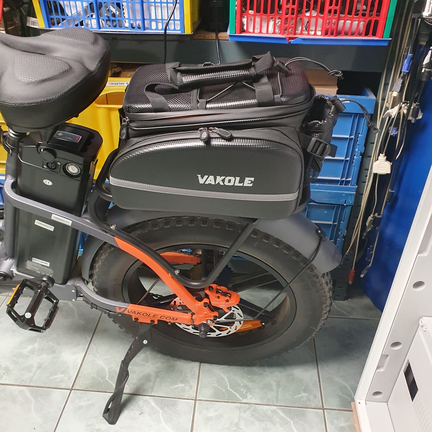 Customer photo review of Vakole Waterproof Bike Rack Bag With Large Capacity (17-35L)