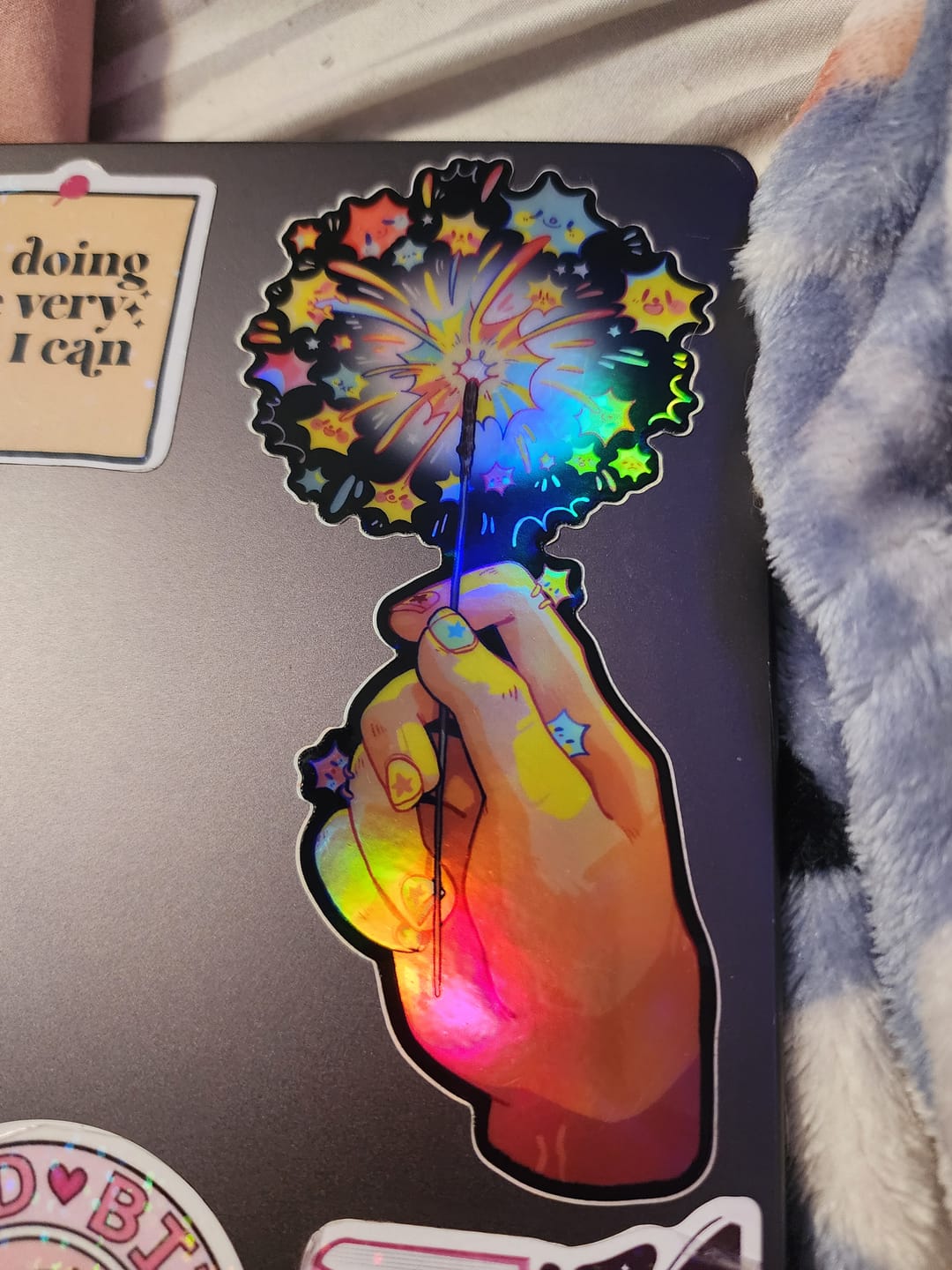 Customer photo review of Holographic Fireworks Star Babies Stickers