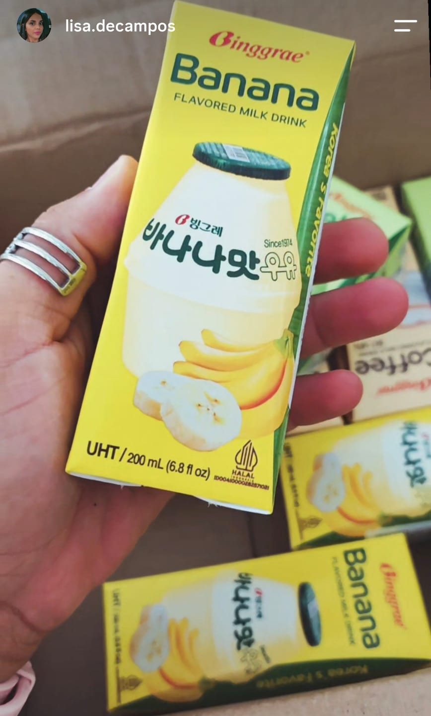 Customer photo review of BINGGRAE BEVANDA AL LATTE AL GUSTO DI BANANA 200ML – BEVANDA AL LATTE GUSTO BANANA COREANA