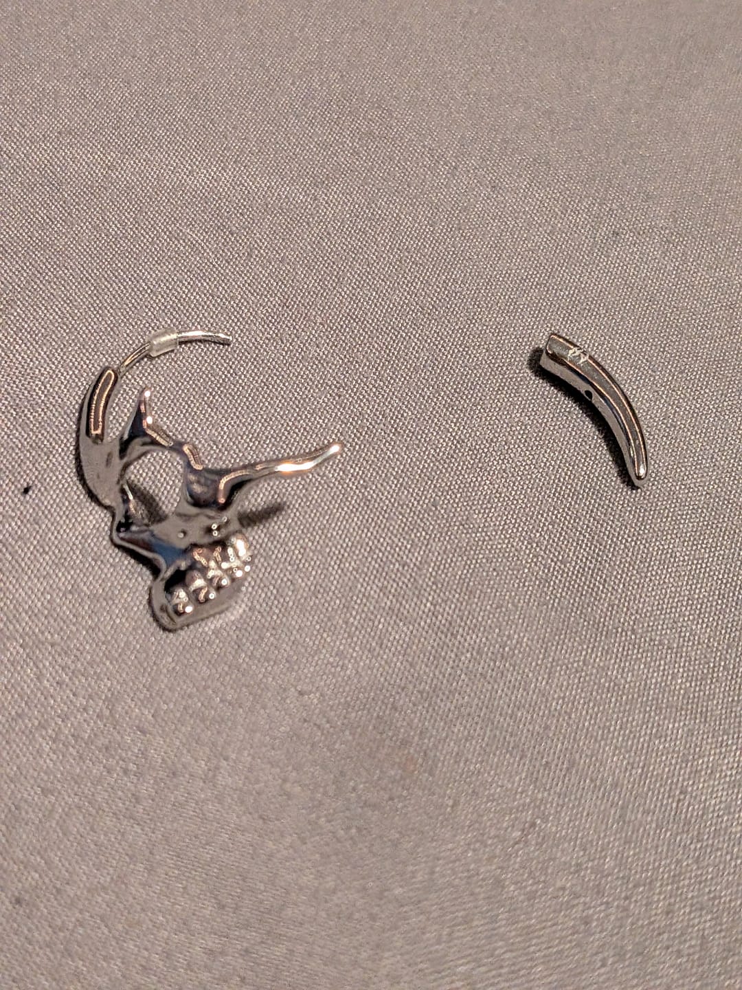 Customer photo review of SKULL HOOP EARRINGS