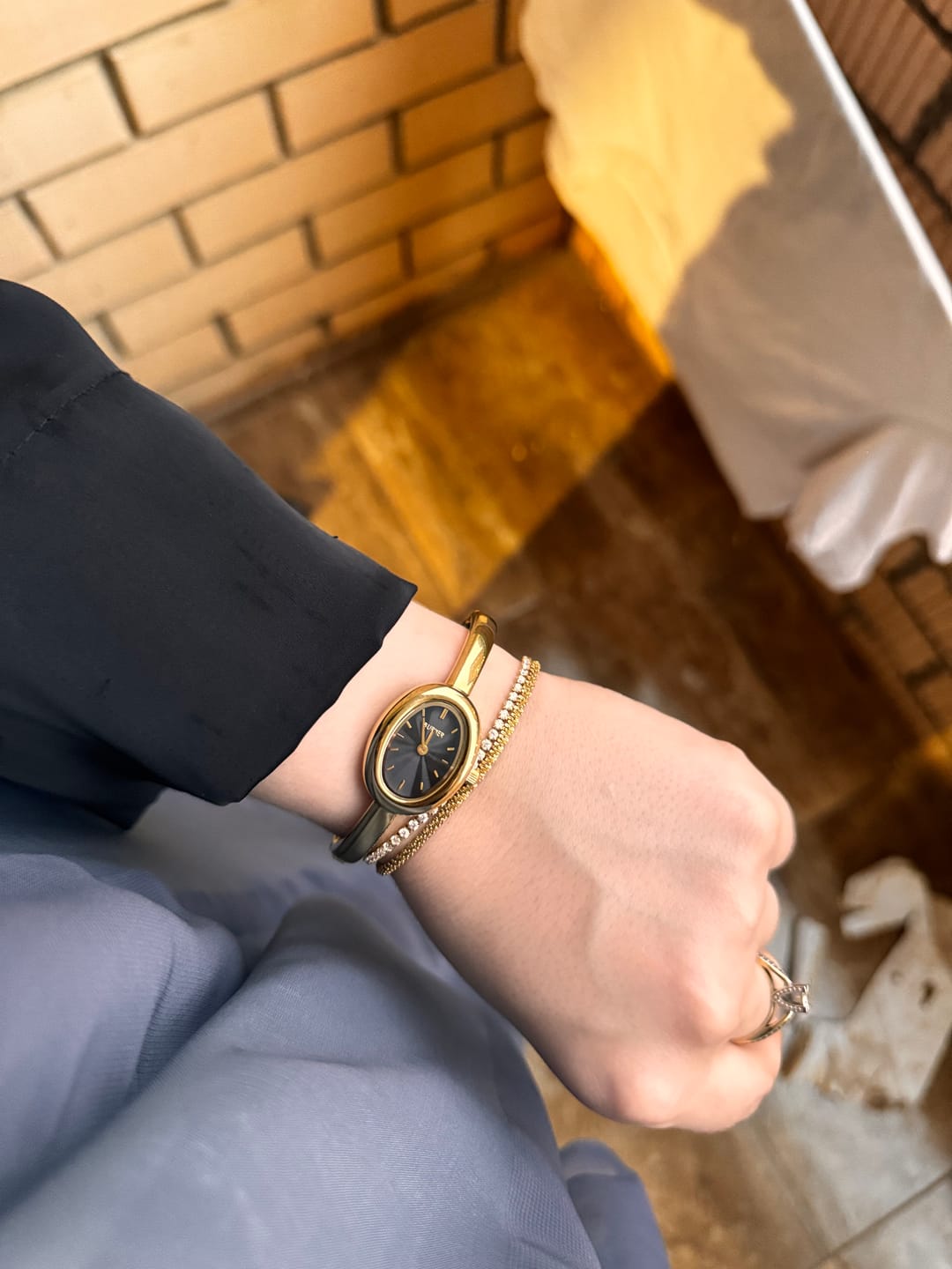 Customer photo review of Eternity Gold Bracelet