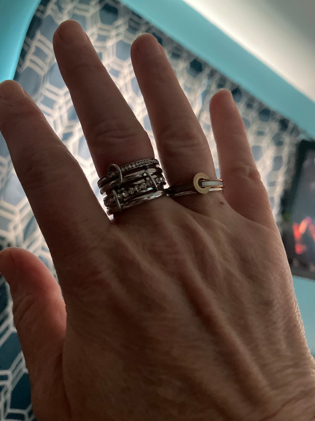 Customer photo review of 'Forever' Link Crystal & Silver Ring