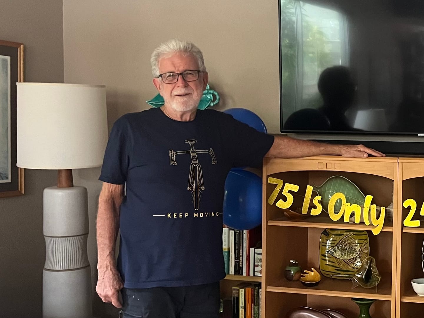 Customer photo review of Keep Moving Premium T-Shirt