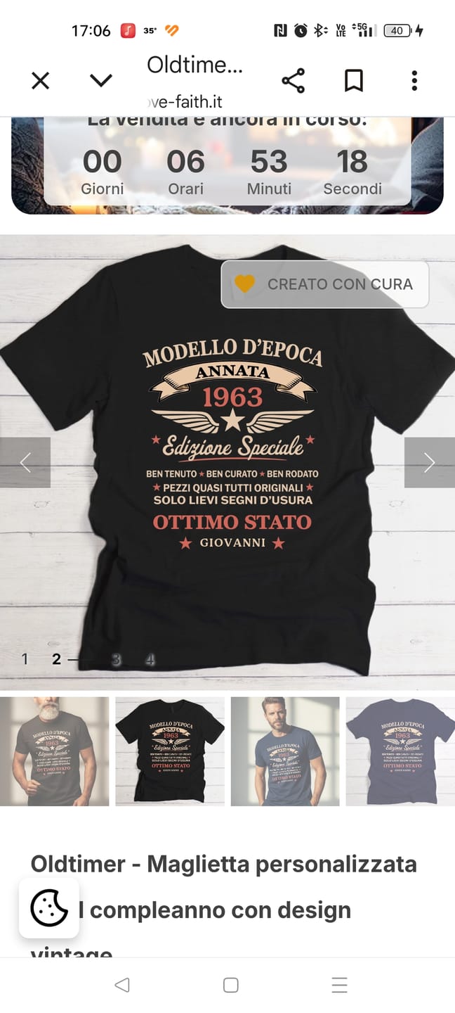 Customer photo review of Oldtimer - Maglietta personalizzata per il compleanno con design vintage