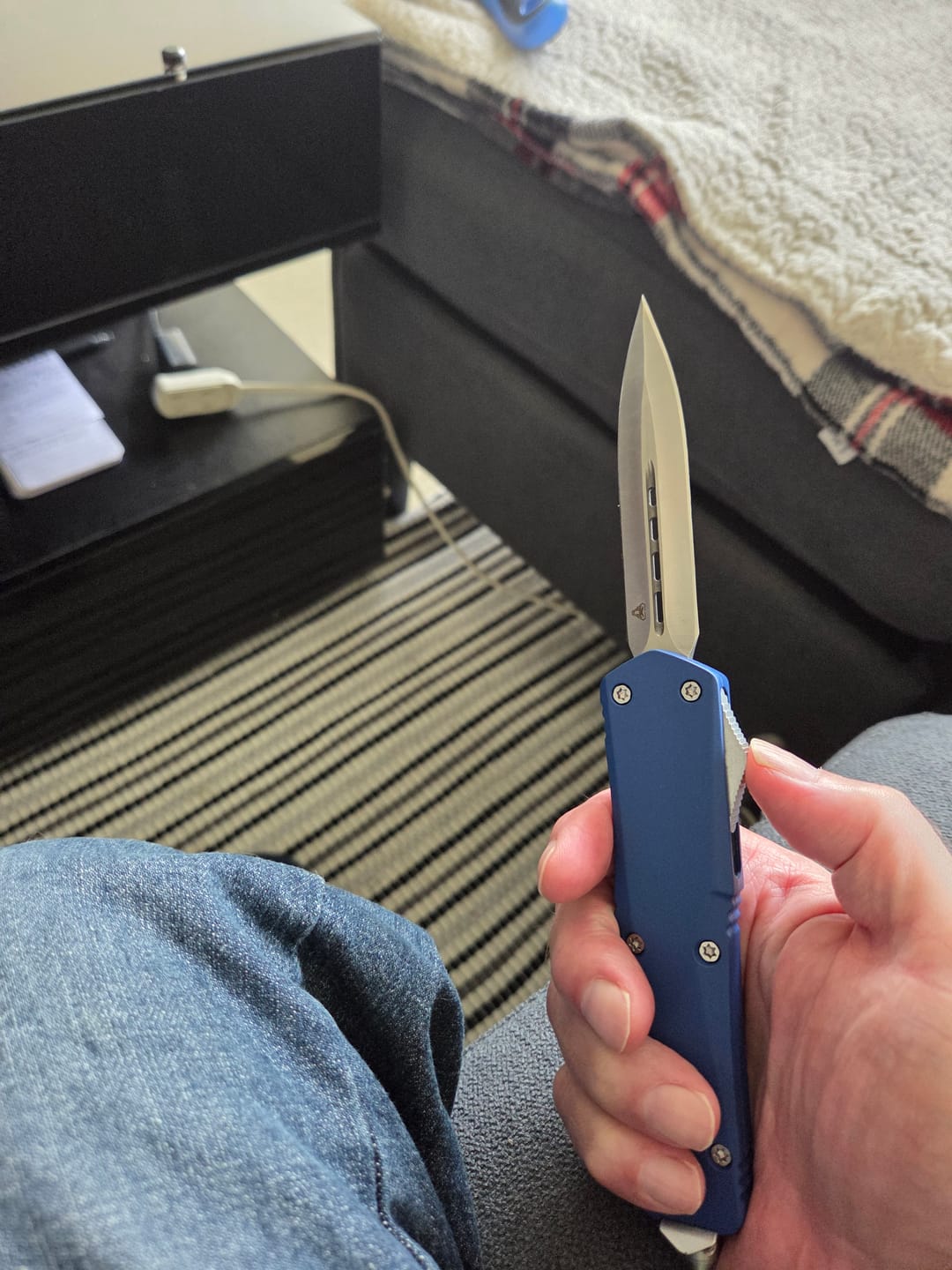 Customer photo review of Blue Ghost OTF Knife (Multiple Blade Styles Available)