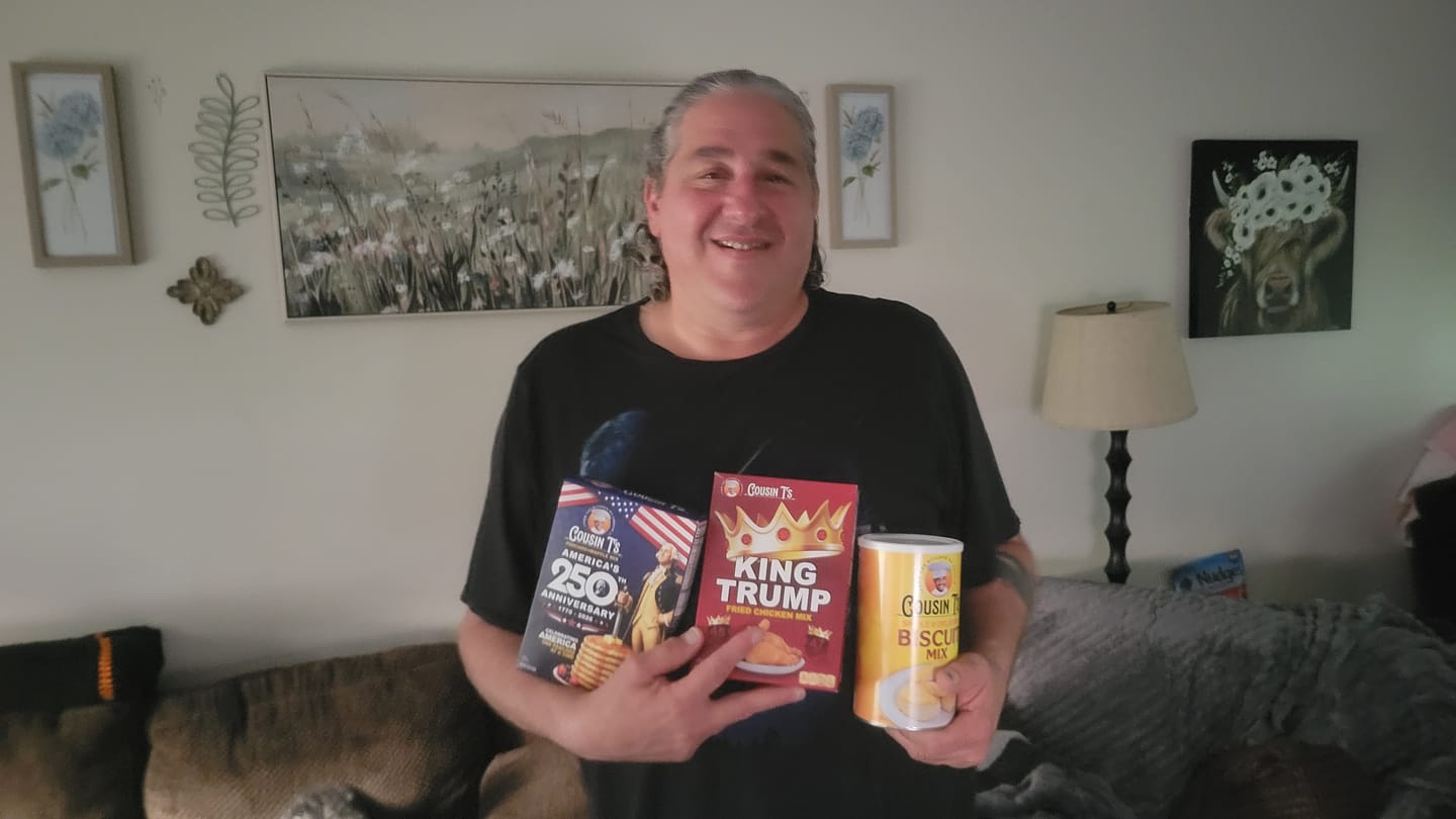 Customer photo review of Cousin T's Gourmet King Trump Fried Chicken Mix (Single Box)
