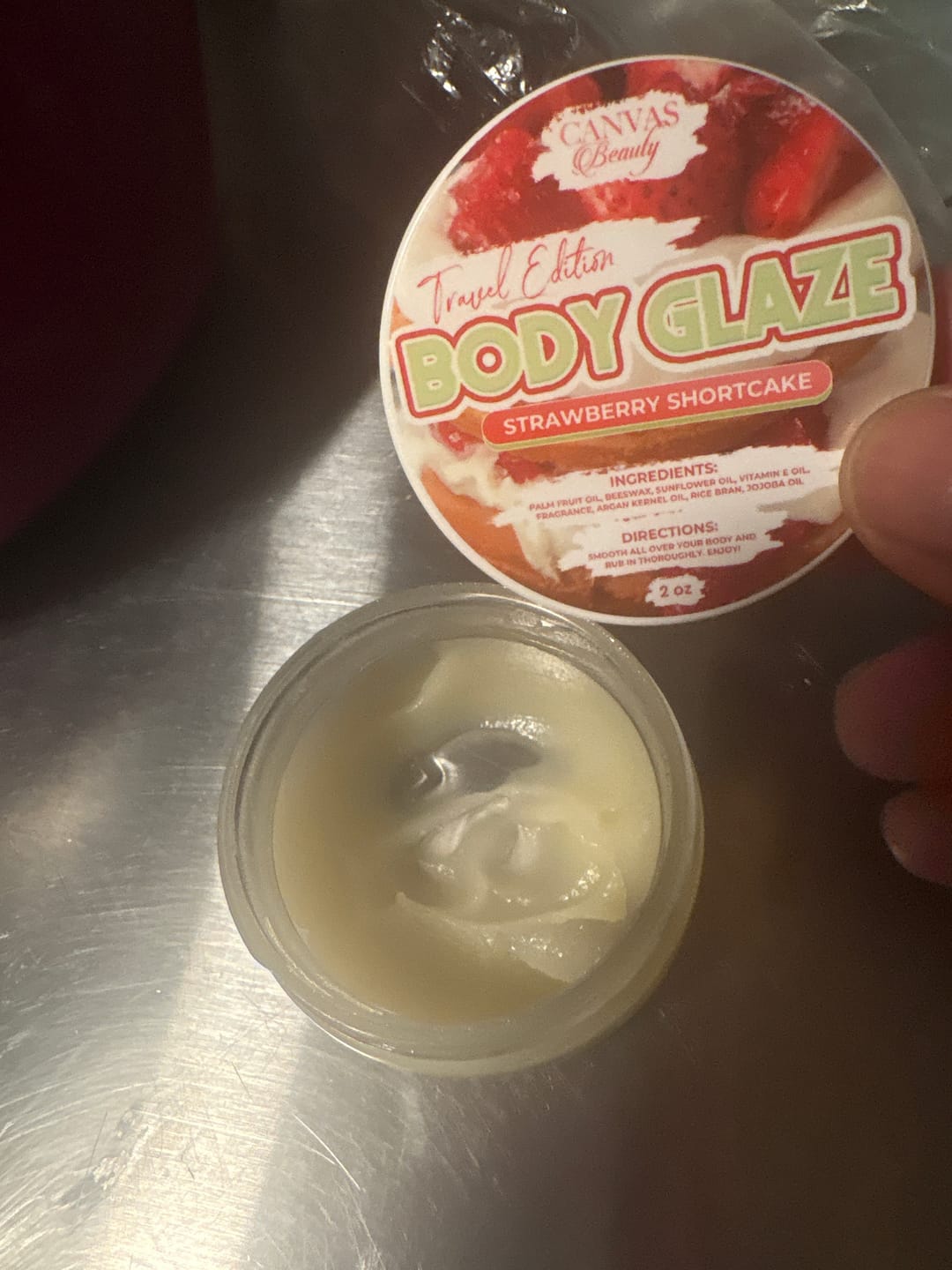 Customer photo review of (NEW) TRAVEL GLAZE: STRAWBERRY SHORTCAKE