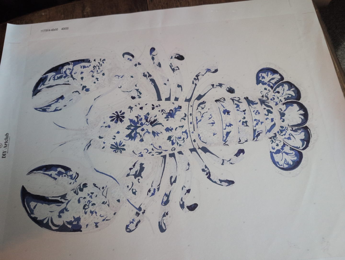 Customer photo review of Delft Lobster | Paint by Number
