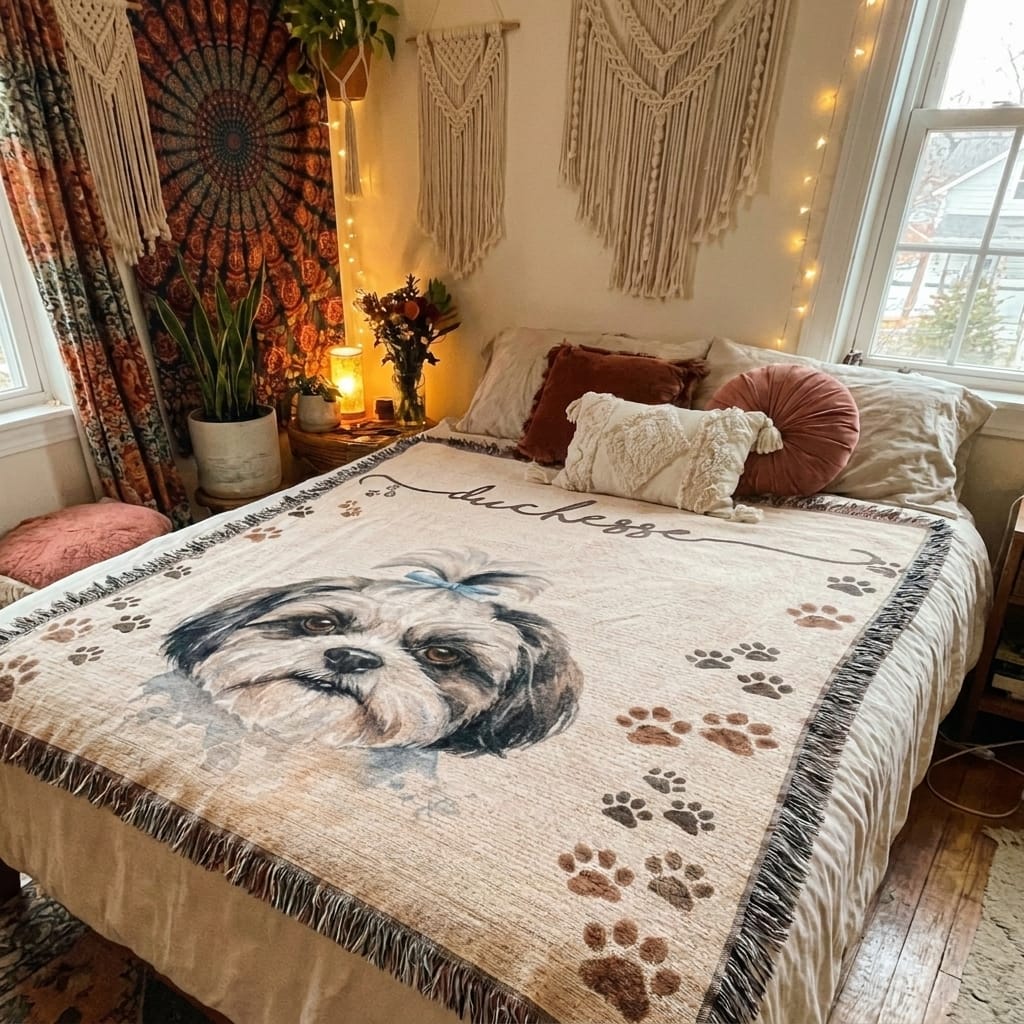 Customer photo review of The Eternal Hug Blanket