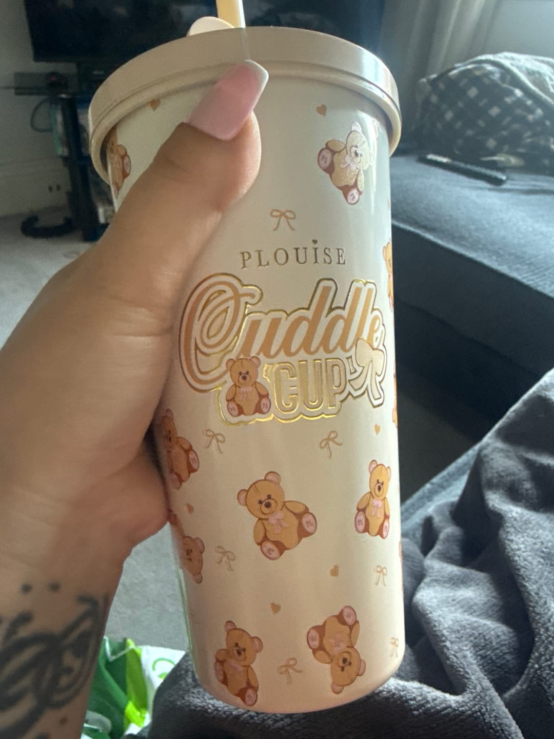 Customer photo review of Teddy Touch Steel Cuddle Cup