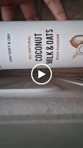 Customer video review of Talc-Free Coconut Milk & Oats Body Powder