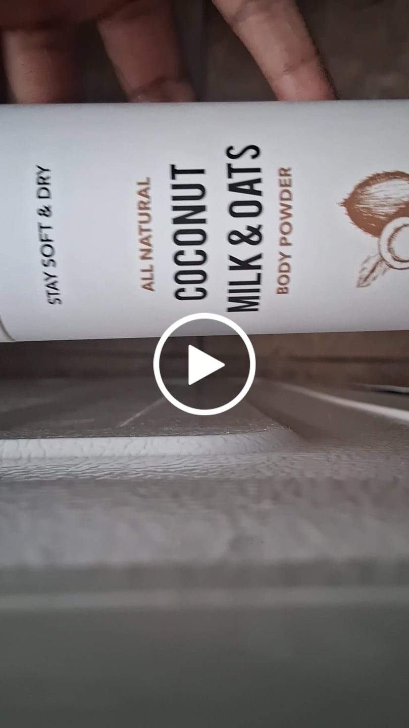 Customer video review of Talc-Free Coconut Milk & Oats Body Powder