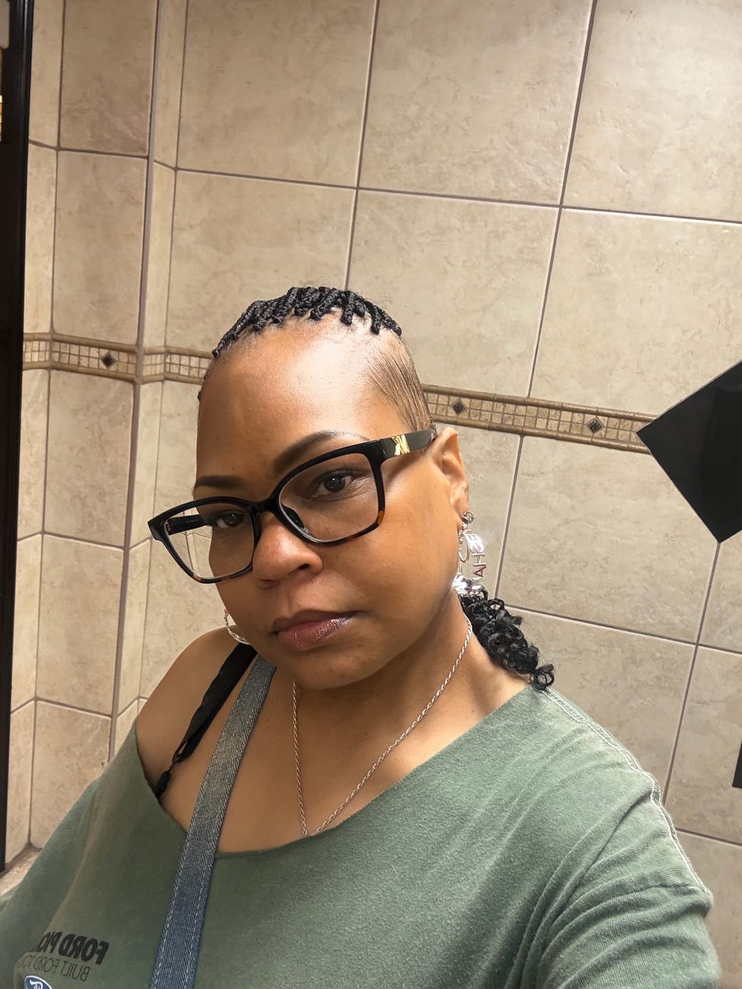 Customer photo review of Hoop Name Earrings