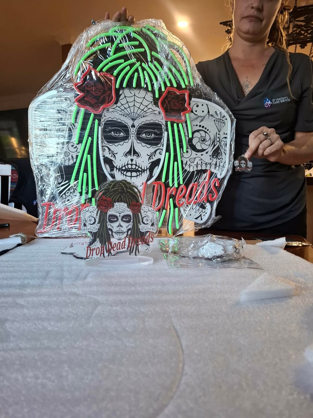 Customer photo review of Drop dead dreads | LED Neon Sign