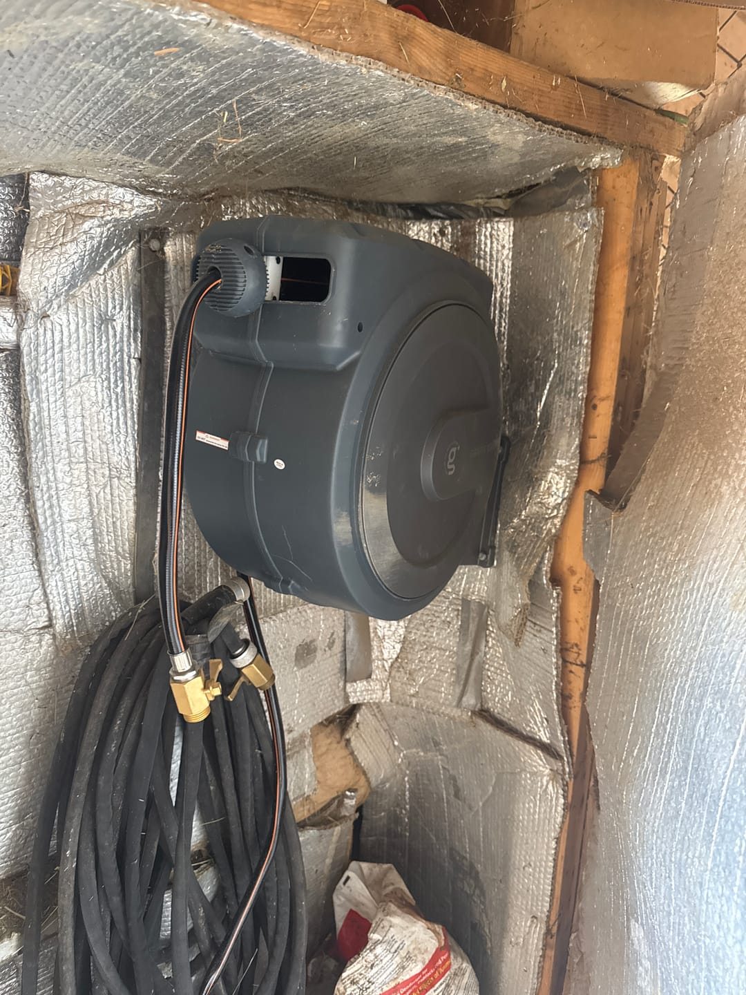 Customer photo review of Retractable Garden Hose Reel 65ft-155ft
