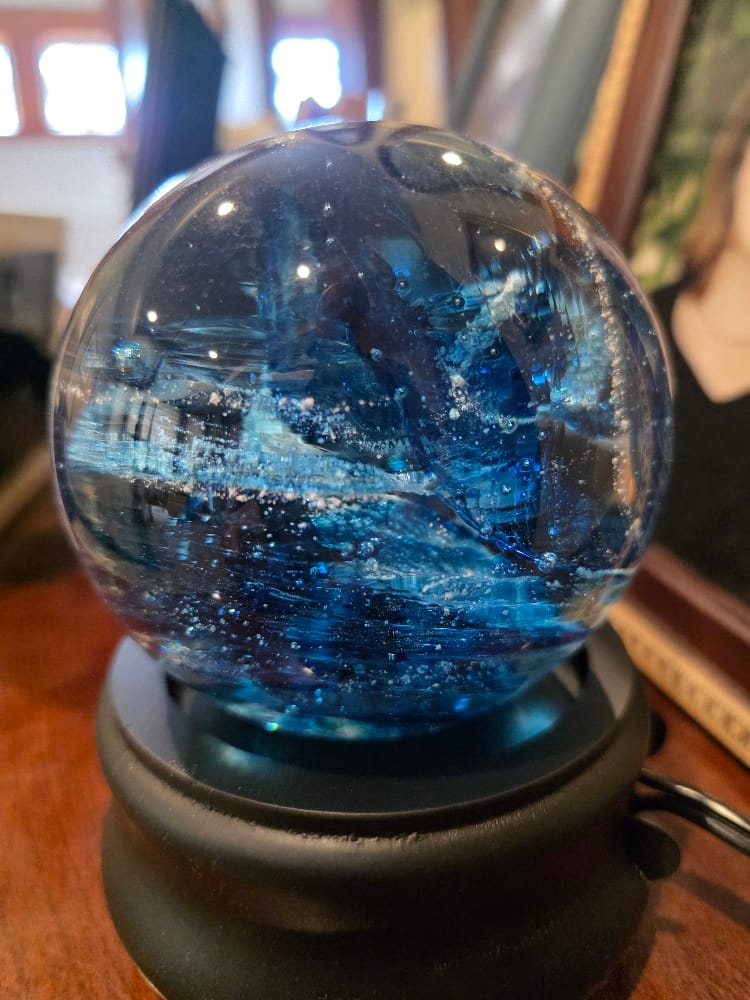 Customer photo review of Serenity Orb with Cremation Ashes