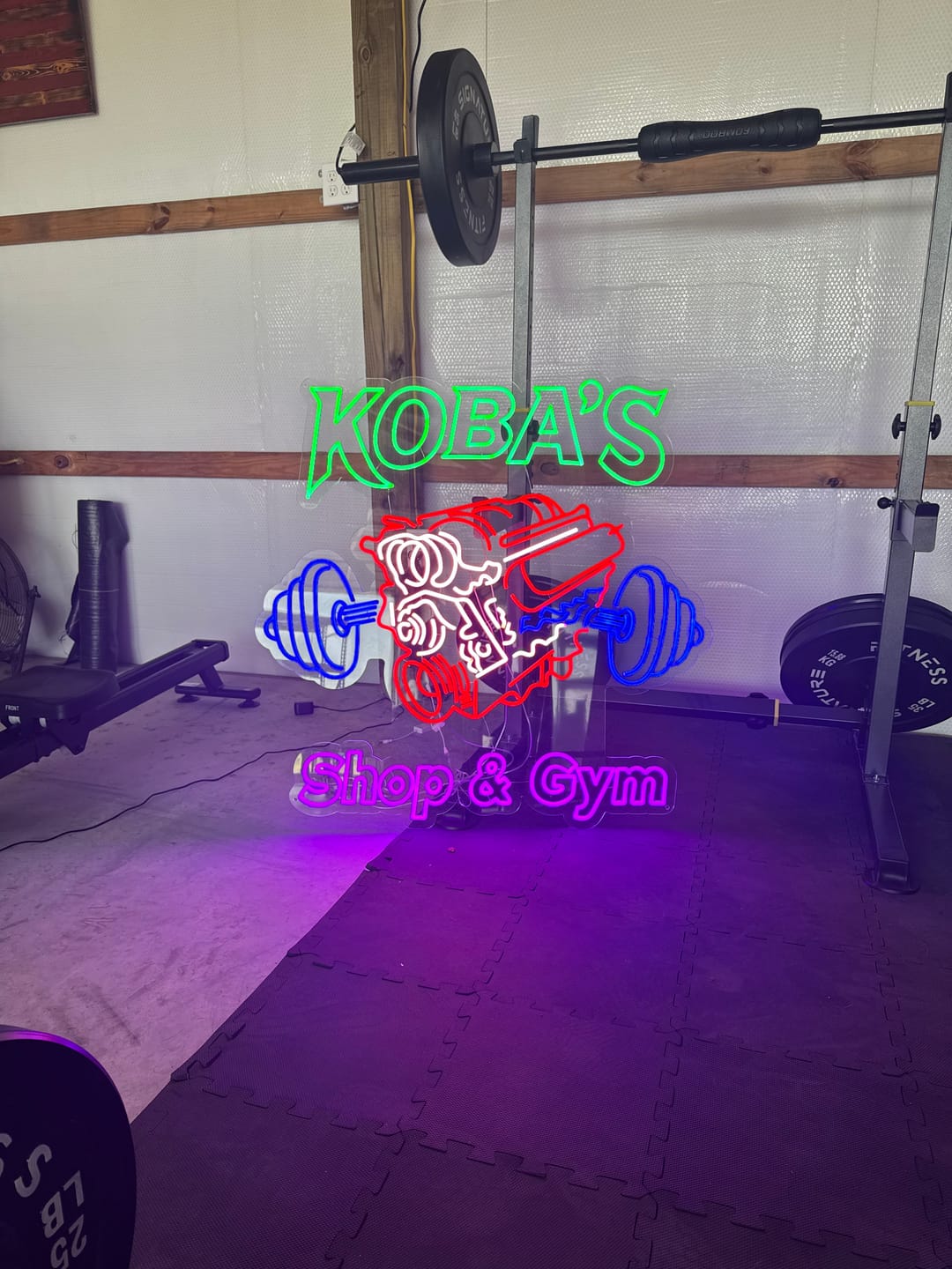 Customer photo review of KOBA'S Gym & Shop - Premium Neon Artwork