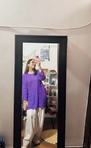 Customer photo review of Gul Lavender Scalloped Short Kurta