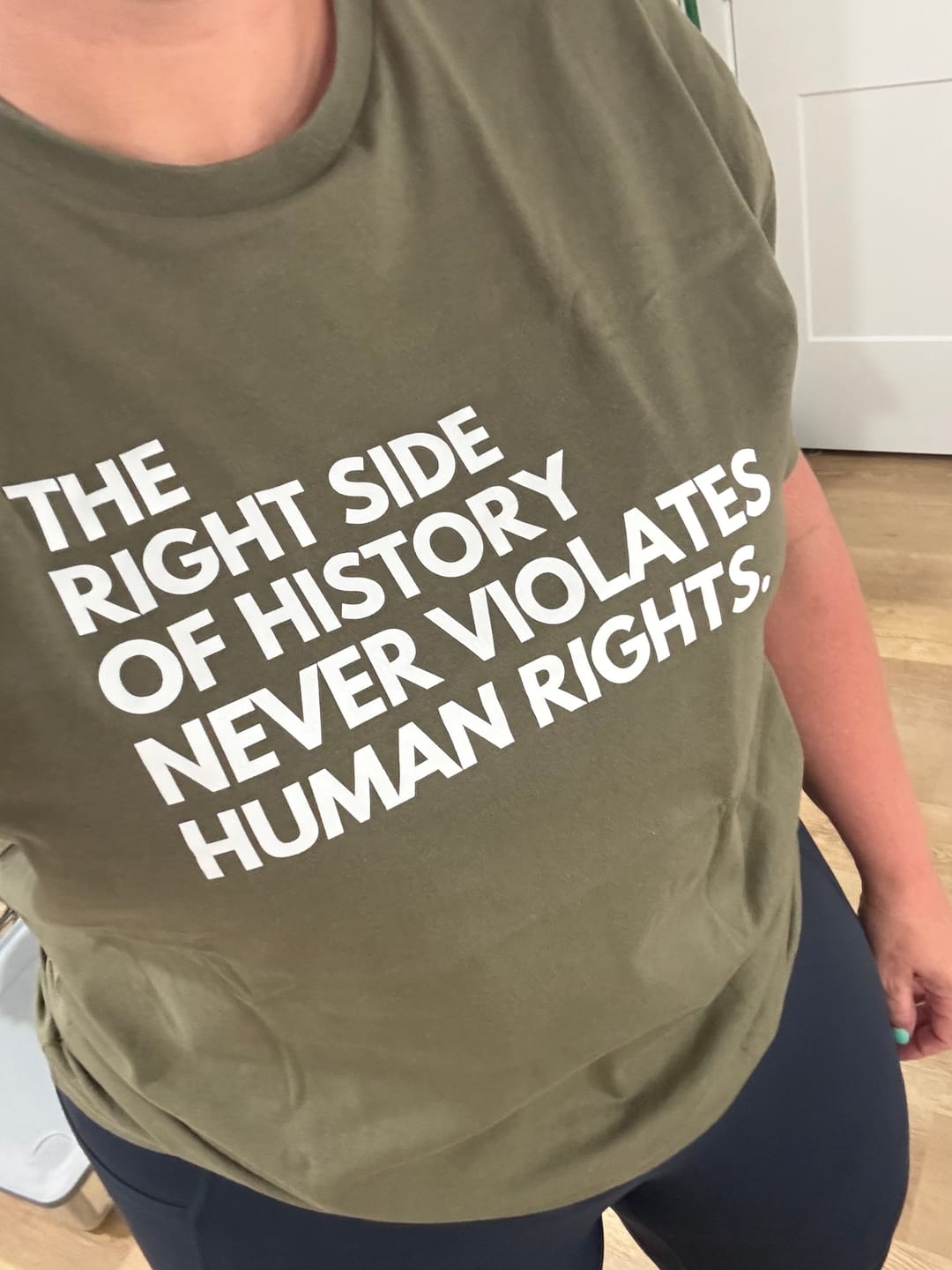 Customer photo review of Right Side of History Unisex T-shirt