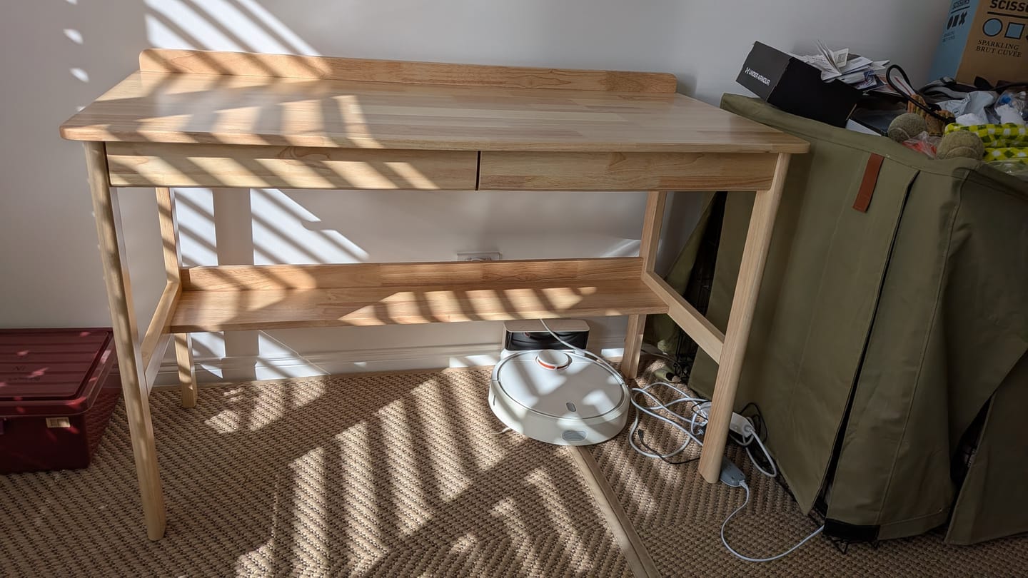 Customer photo review of Gilman Classic Design Solid Timber Study Desk with Two Drawers