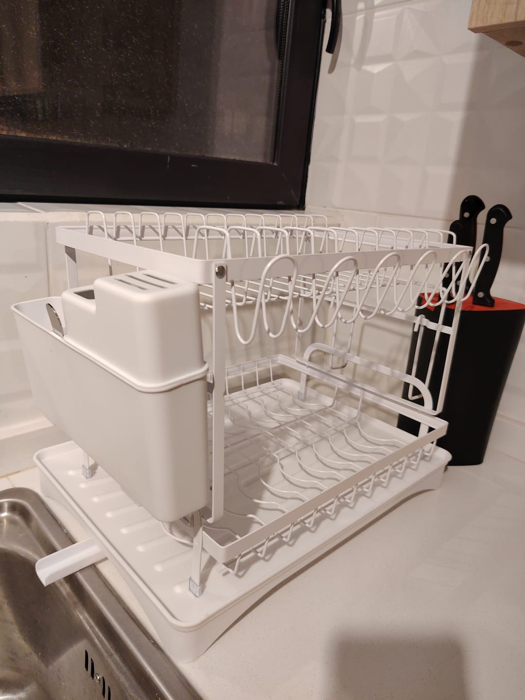 Customer photo review of Escurridor De Platos 2 Niveles Secaplatos Multifuncional