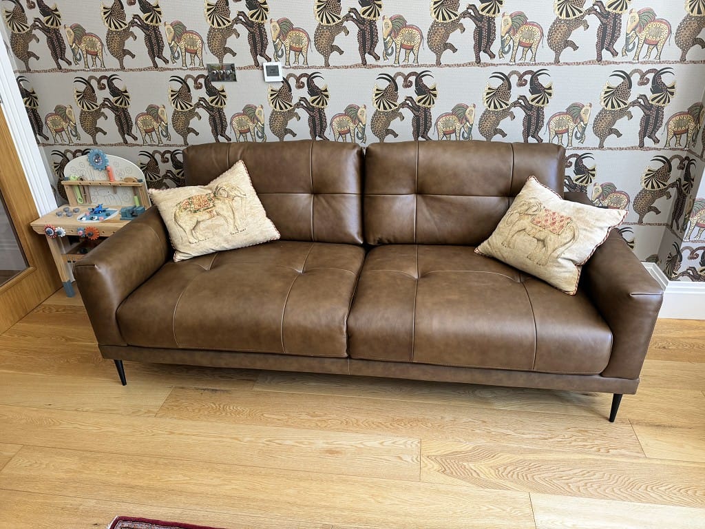 Customer photo review of Bailey 3 Seater Leather Sofa, Premium Cocoa